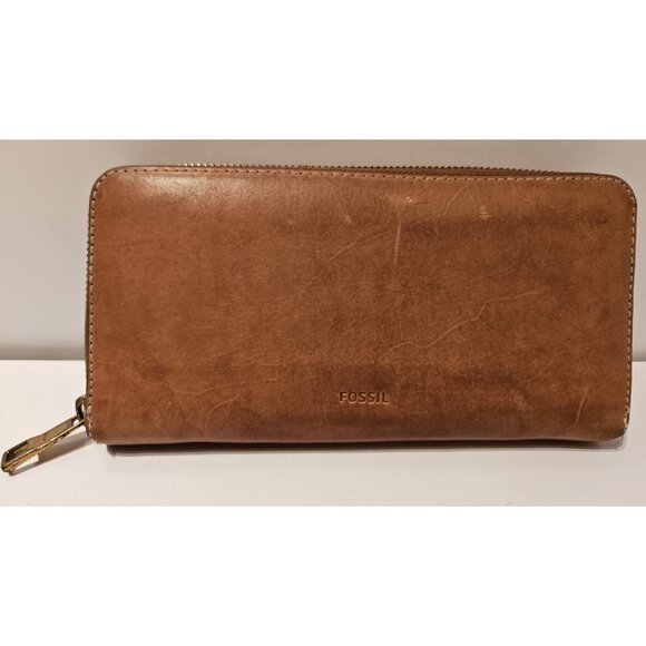 Fossil Cowhide Leather Sydney Zip Around Clutch Wallet 8x4 - Picture 1 of 16